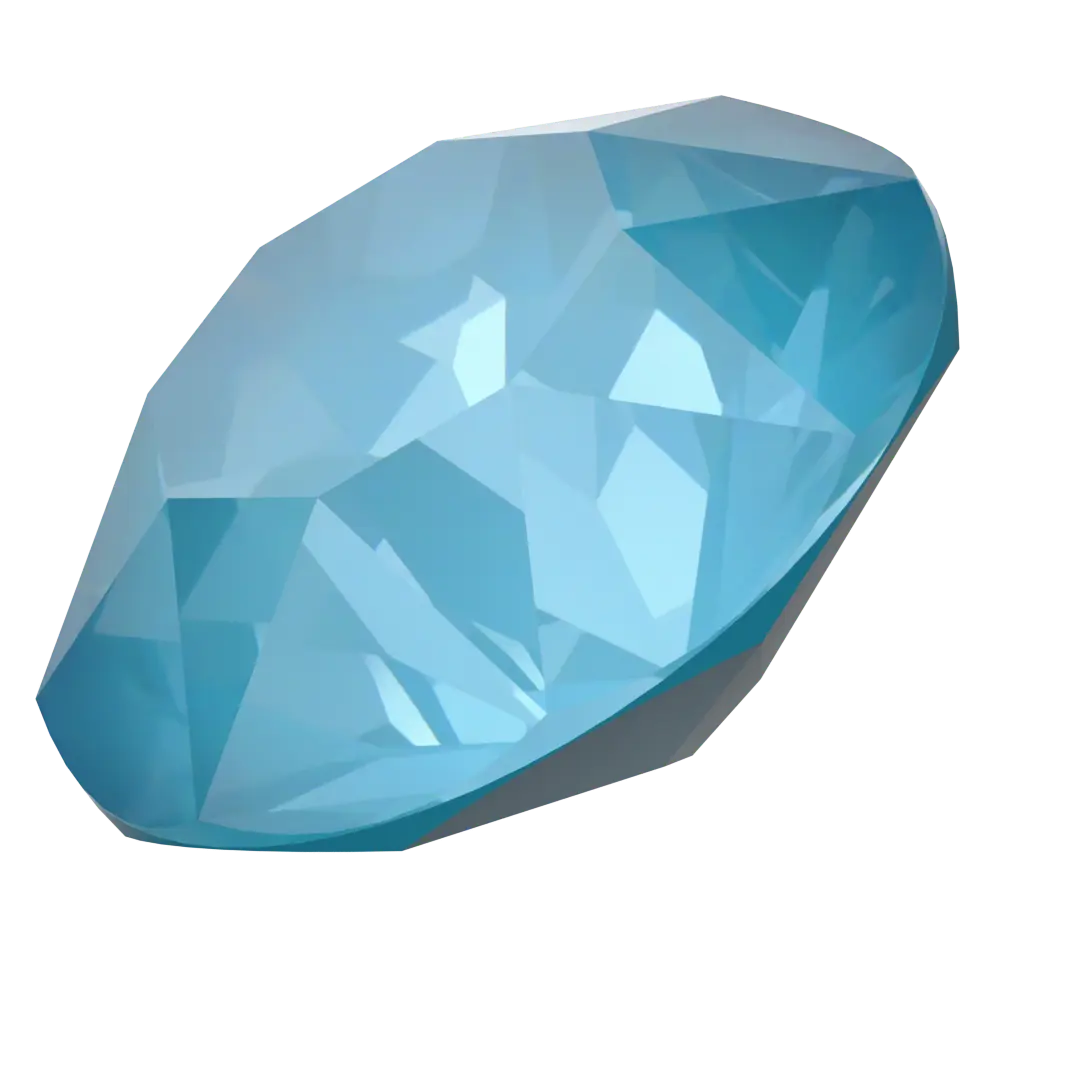 Serinity Chatons Round Stones (1028 & 1088) Crystal Teal Ignite UNFOILED - Bluestreak Crystals