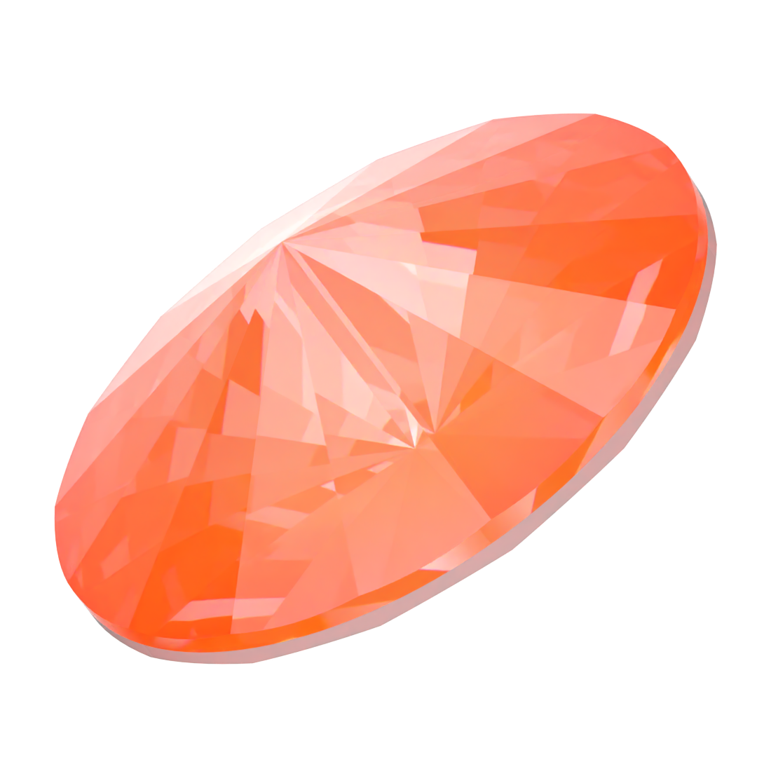 Serinity Chatons Round Stones Rivoli (1122) Crystal Electric Orange Ignite UNFOILED - Bluestreak Crystals