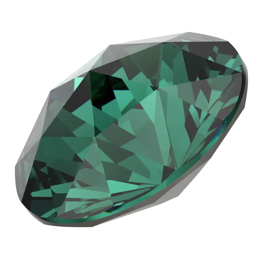 Serinity Chatons Round Stones Rose Cut (1401) Emerald - Bluestreak Crystals