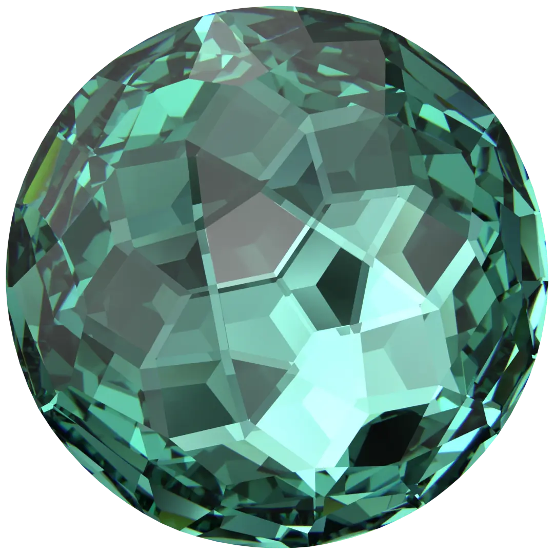 Serinity Chatons Round Stones Thin (1383) Caribbean Green - Bluestreak Crystals