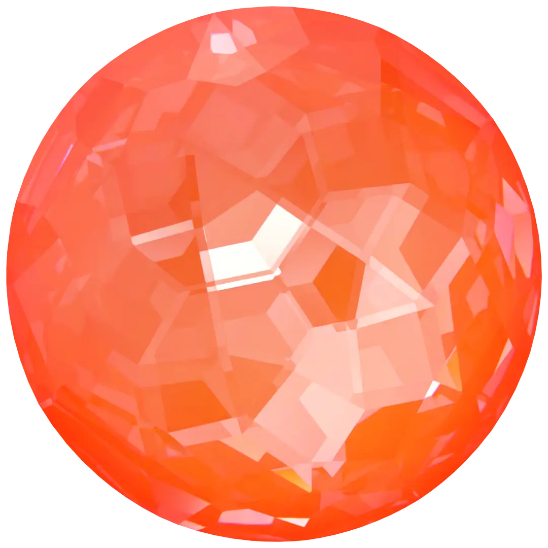 Serinity Chatons Round Stones Thin (1383) Crystal Electric Orange Ignite UNFOILED - Bluestreak Crystals