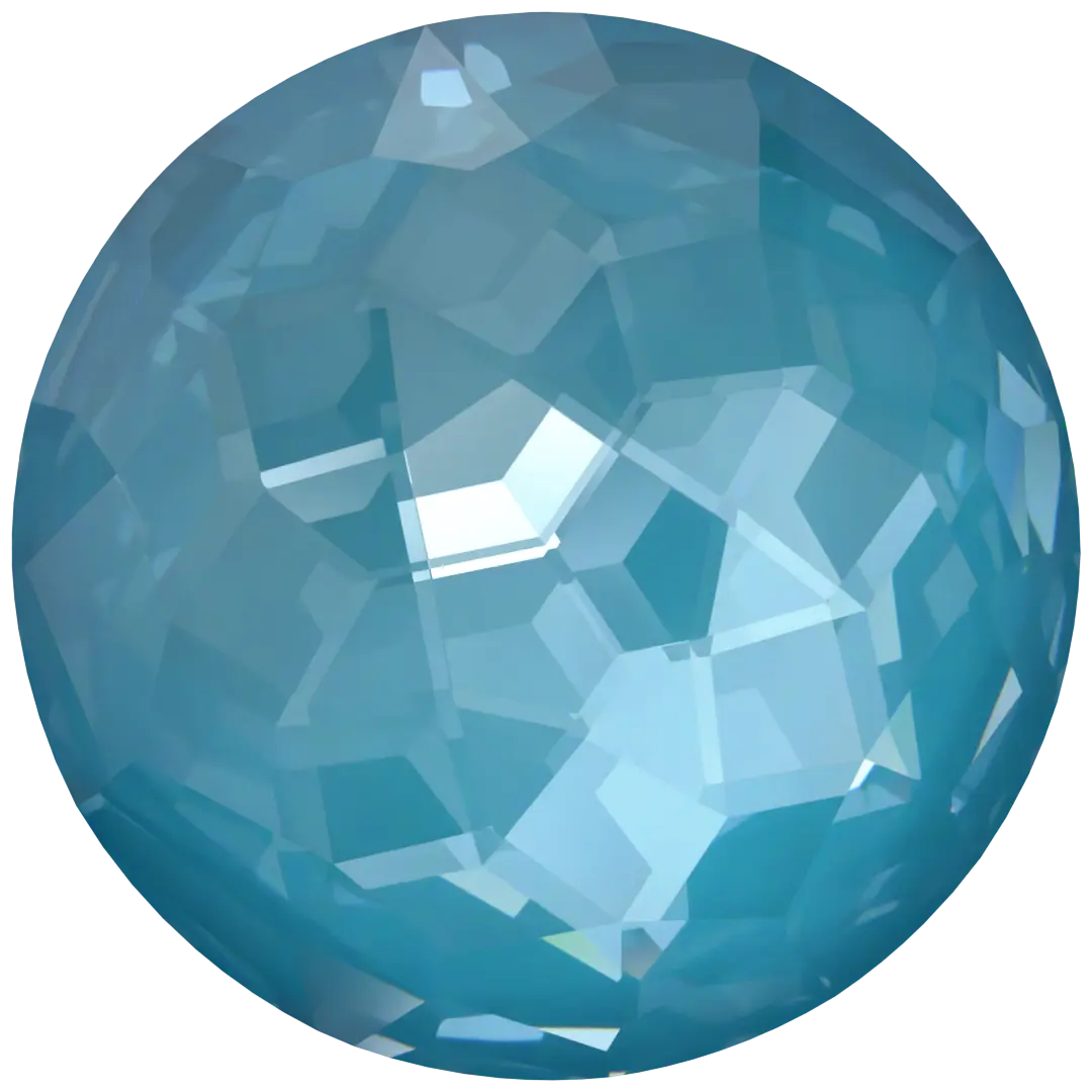 Serinity Chatons Round Stones Thin (1383) Crystal Teal Ignite UNFOILED - Bluestreak Crystals