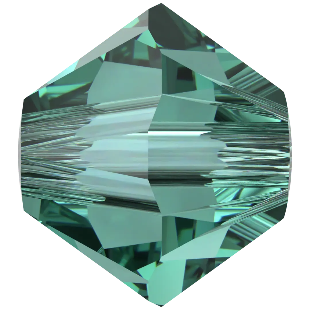 Serinity Crystal Beads Bicone (5328) Caribbean Green - Bluestreak Crystals