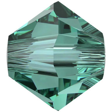 Serinity Crystal Beads Bicone (5328) Caribbean Green - Bluestreak Crystals