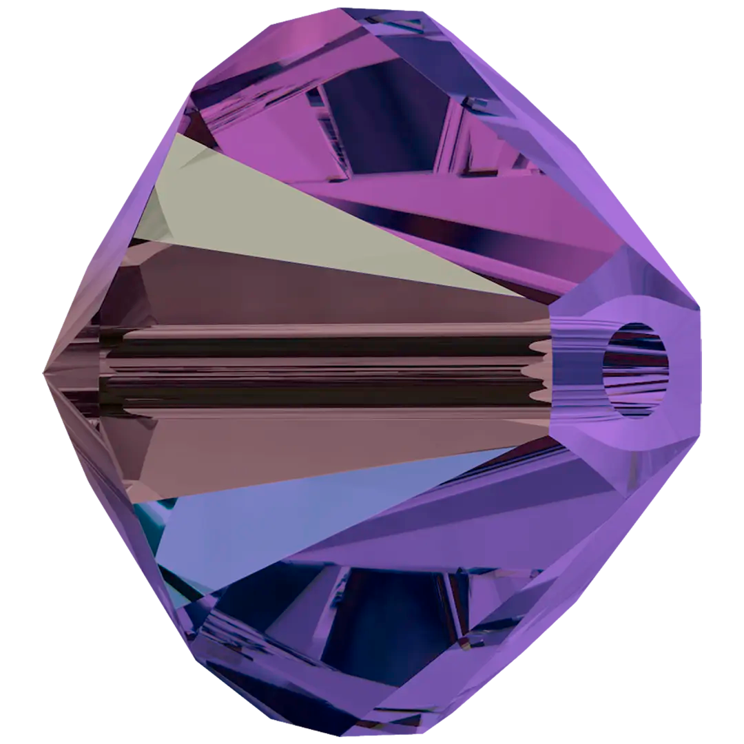 Serinity Crystal Beads Bicone (5328) Purple Velvet AB - Bluestreak Crystals