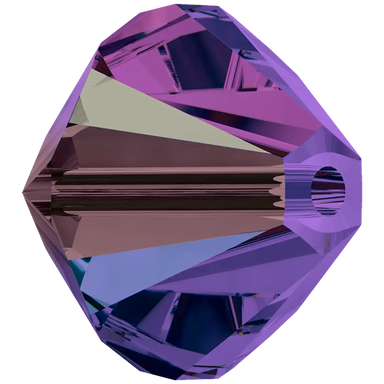 Serinity Crystal Beads Bicone (5328) Purple Velvet AB - Bluestreak Crystals