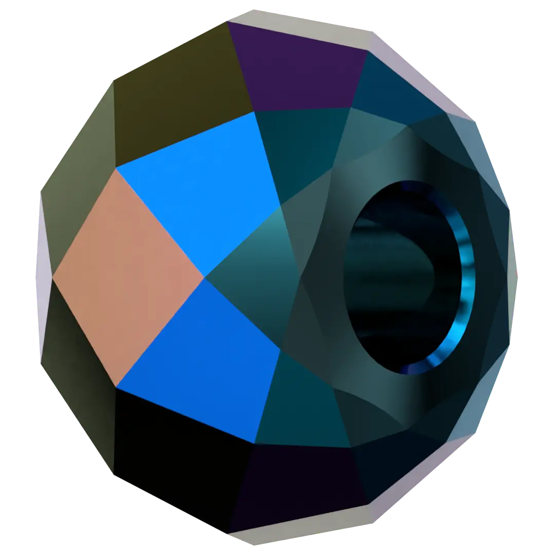 Serinity Crystal Beads Briolette XL Hole (5042) Jet Shimmer 2X - Bluestreak Crystals