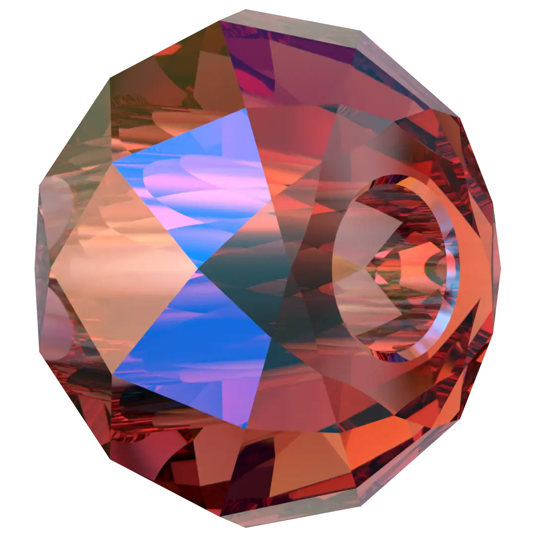 Serinity Crystal Beads Briolette XL Hole (5042) Scarlet Shimmer 2X - Bluestreak Crystals