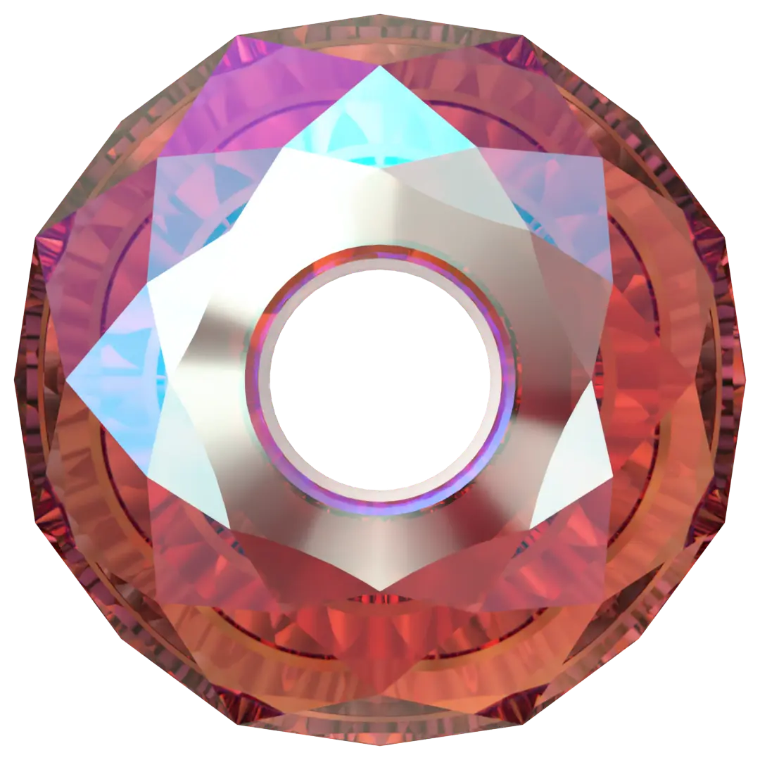 Serinity Crystal Beads Briolette XL Hole (5042) Scarlet Shimmer 2X - Bluestreak Crystals