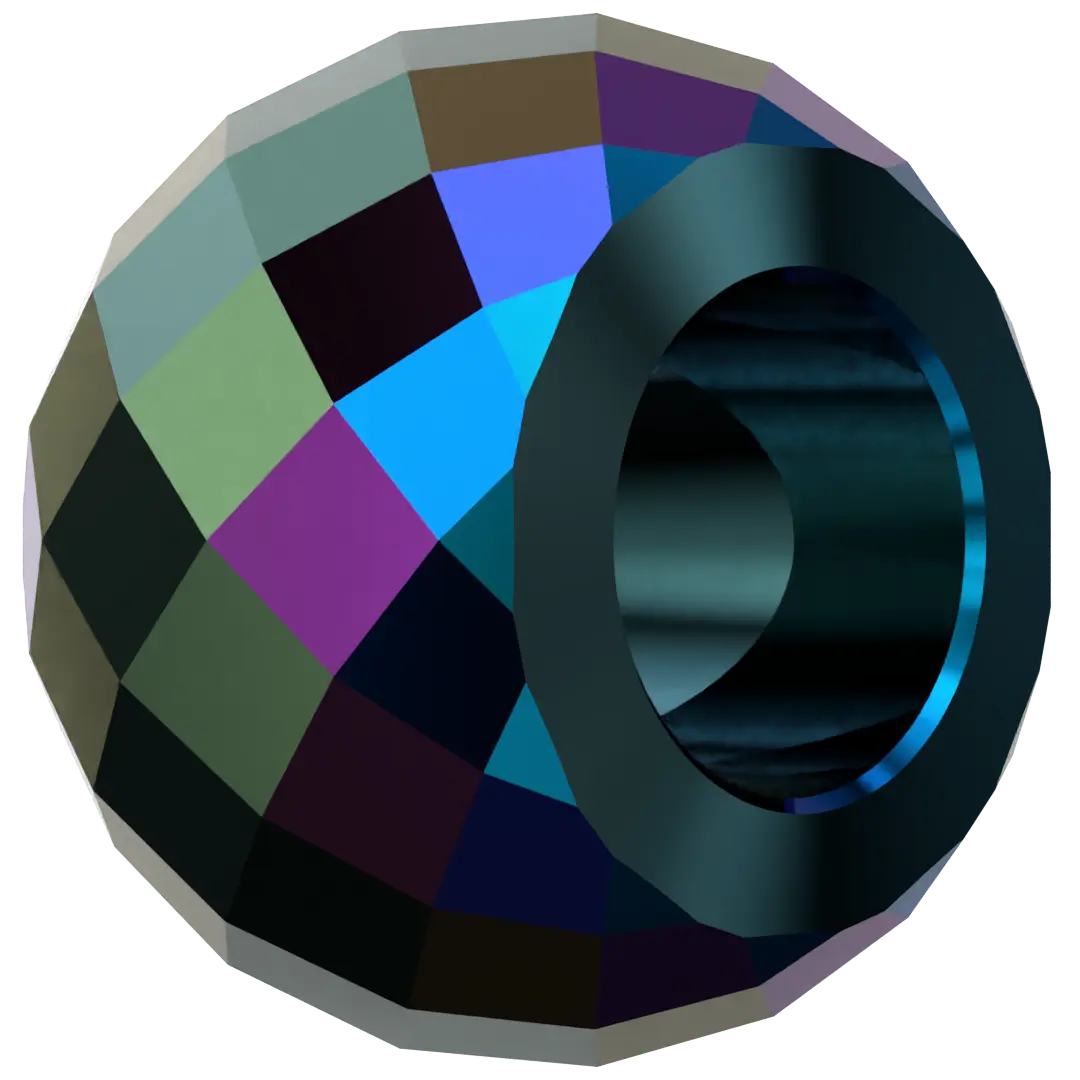 Serinity Crystal Beads Briolette XXL Hole (5043) Jet Shimmer 2X - Bluestreak Crystals