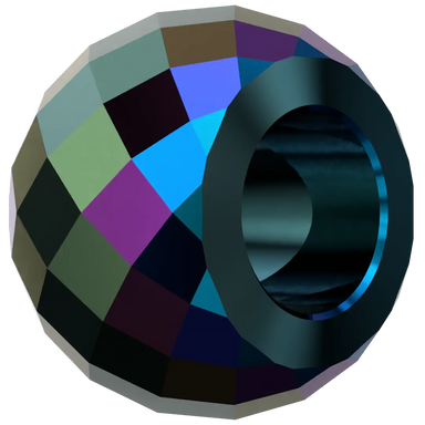 Serinity Crystal Beads Briolette XXL Hole (5043) Jet Shimmer 2X - Bluestreak Crystals