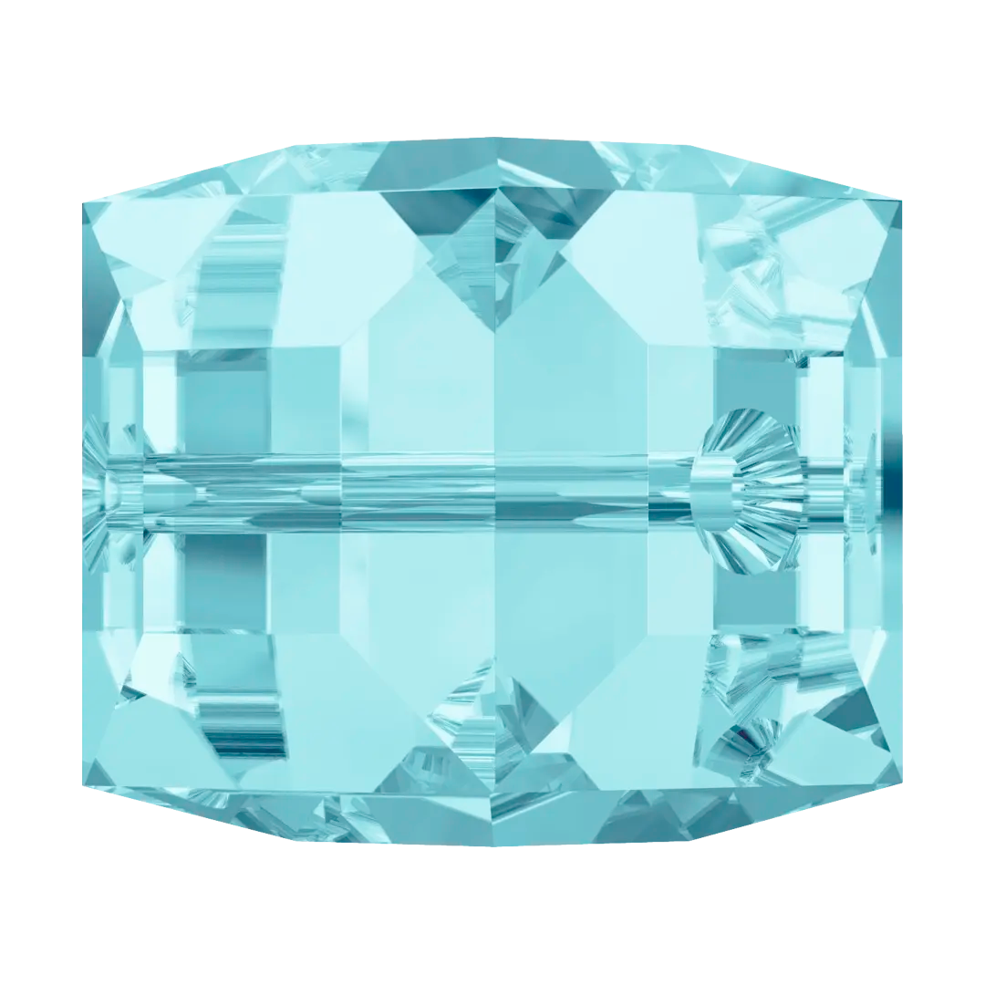 Serinity Crystal Beads Cube (5601) Aquamarine - Bluestreak Crystals