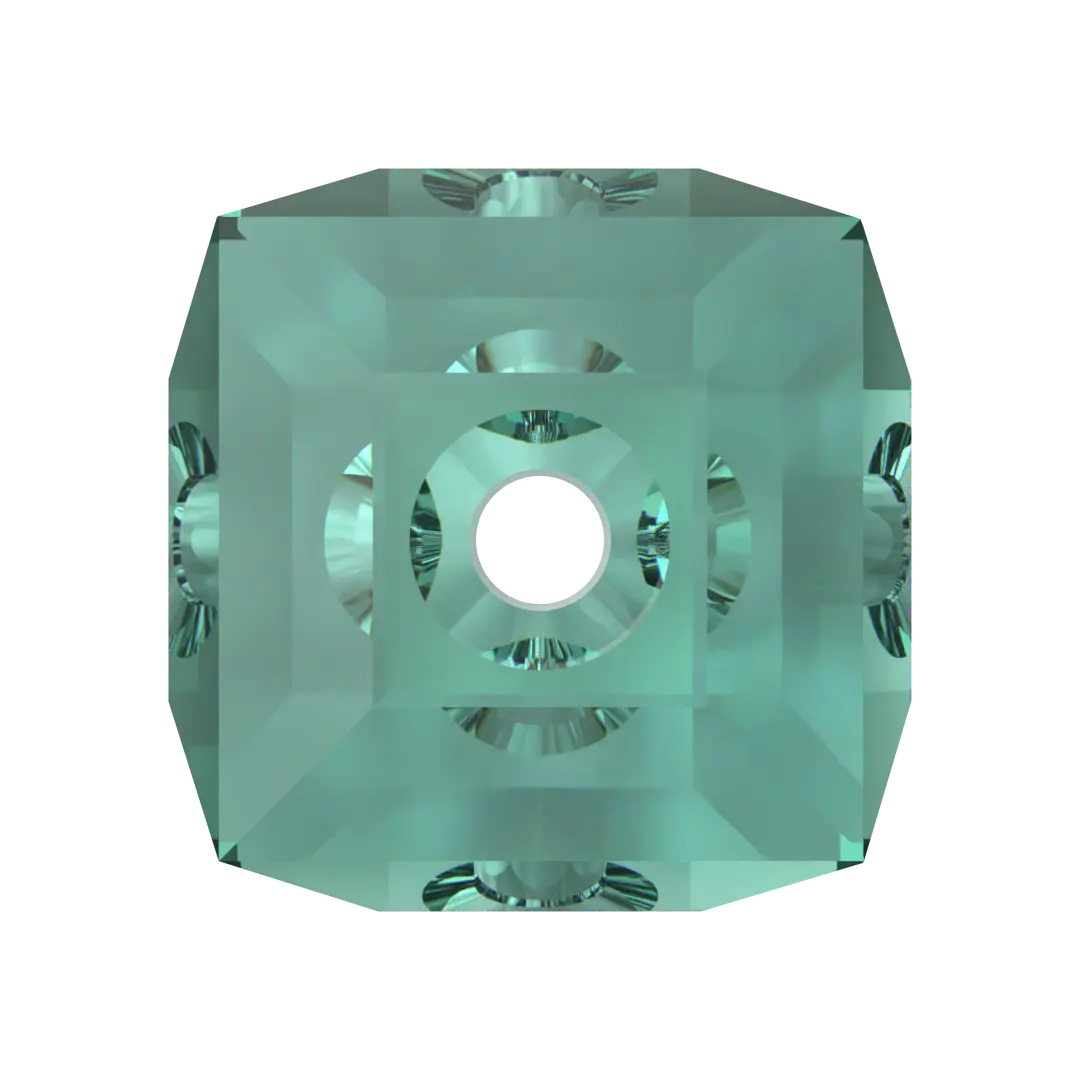 Serinity Crystal Beads Cube (5601) Caribbean Green - Bluestreak Crystals