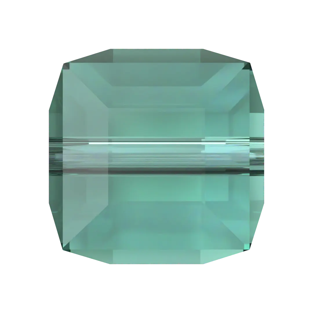 Serinity Crystal Beads Cube (5601) Caribbean Green - Bluestreak Crystals