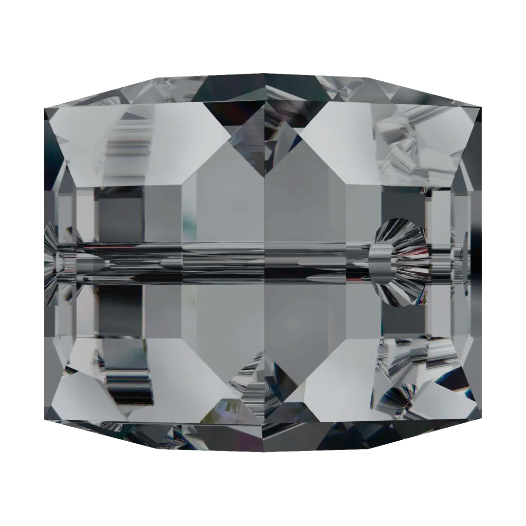 Serinity Crystal Beads Cube (5601) Crystal Silver Night B - Bluestreak Crystals