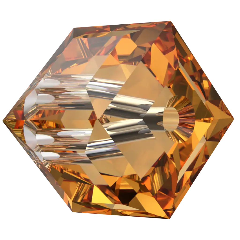 Serinity Crystal Beads Cube (5601) Dark Orange - Bluestreak Crystals