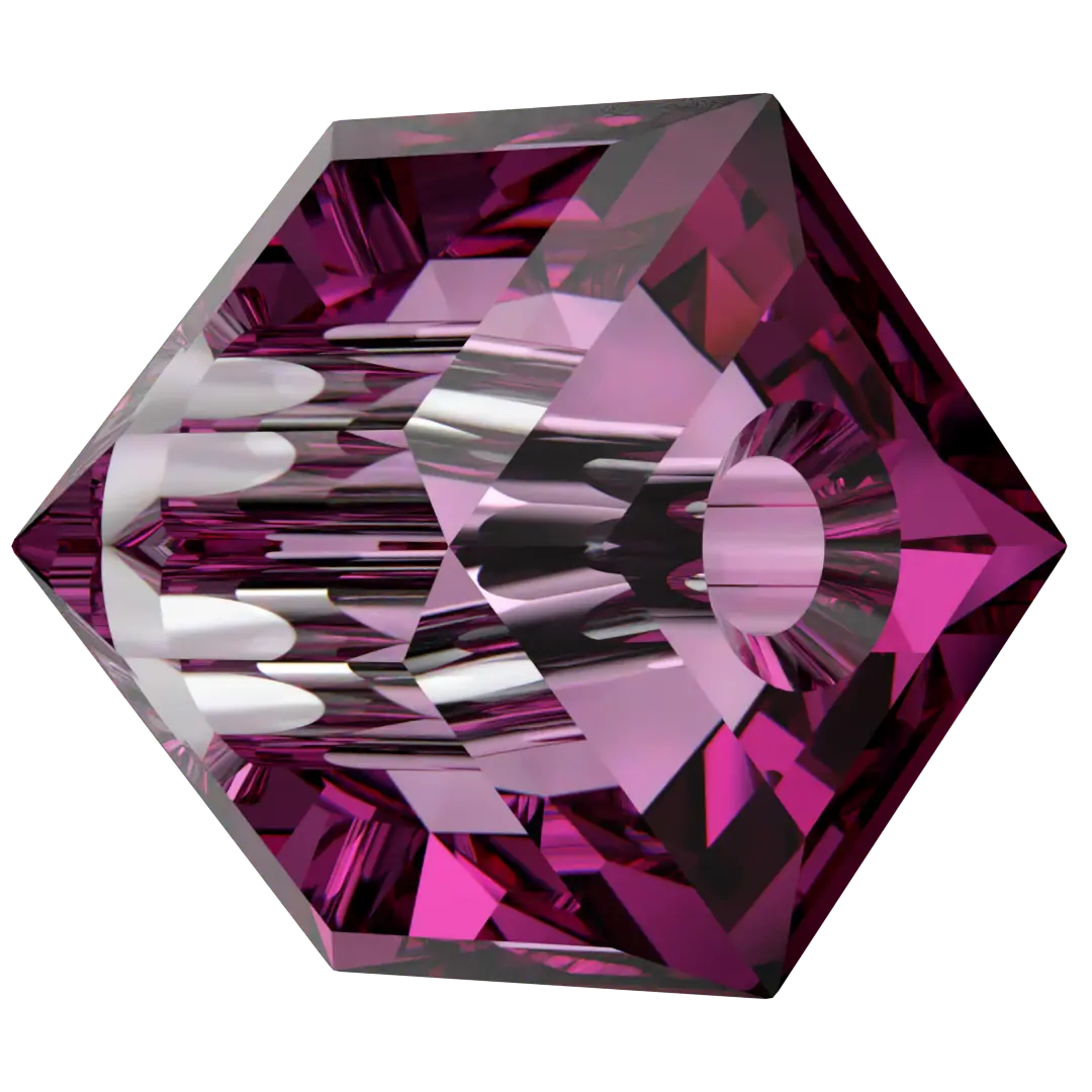 Serinity Crystal Beads Cube (5601) Dark Rose - Bluestreak Crystals