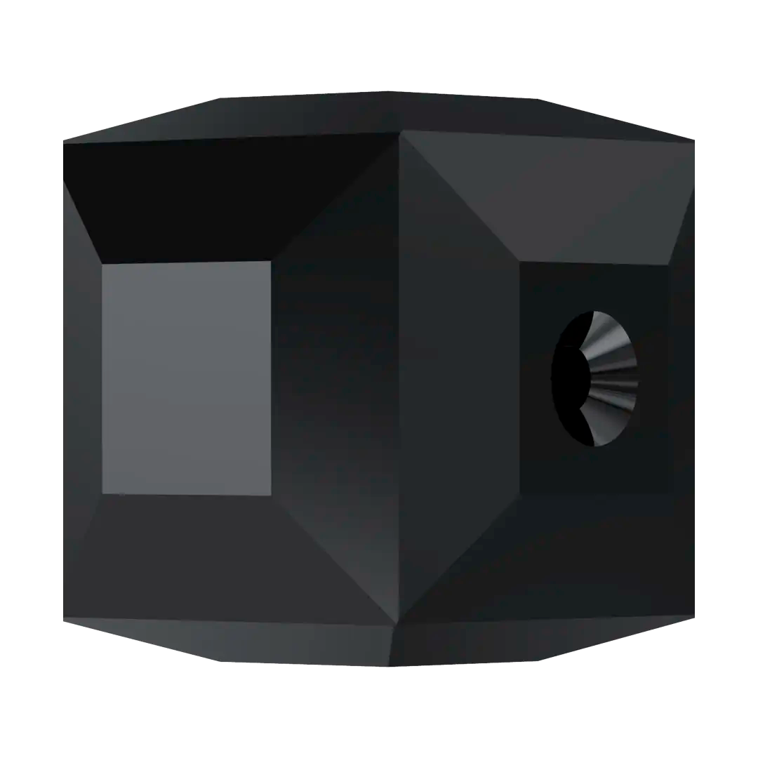 Serinity Crystal Beads Cube (5601) Jet - Bluestreak Crystals