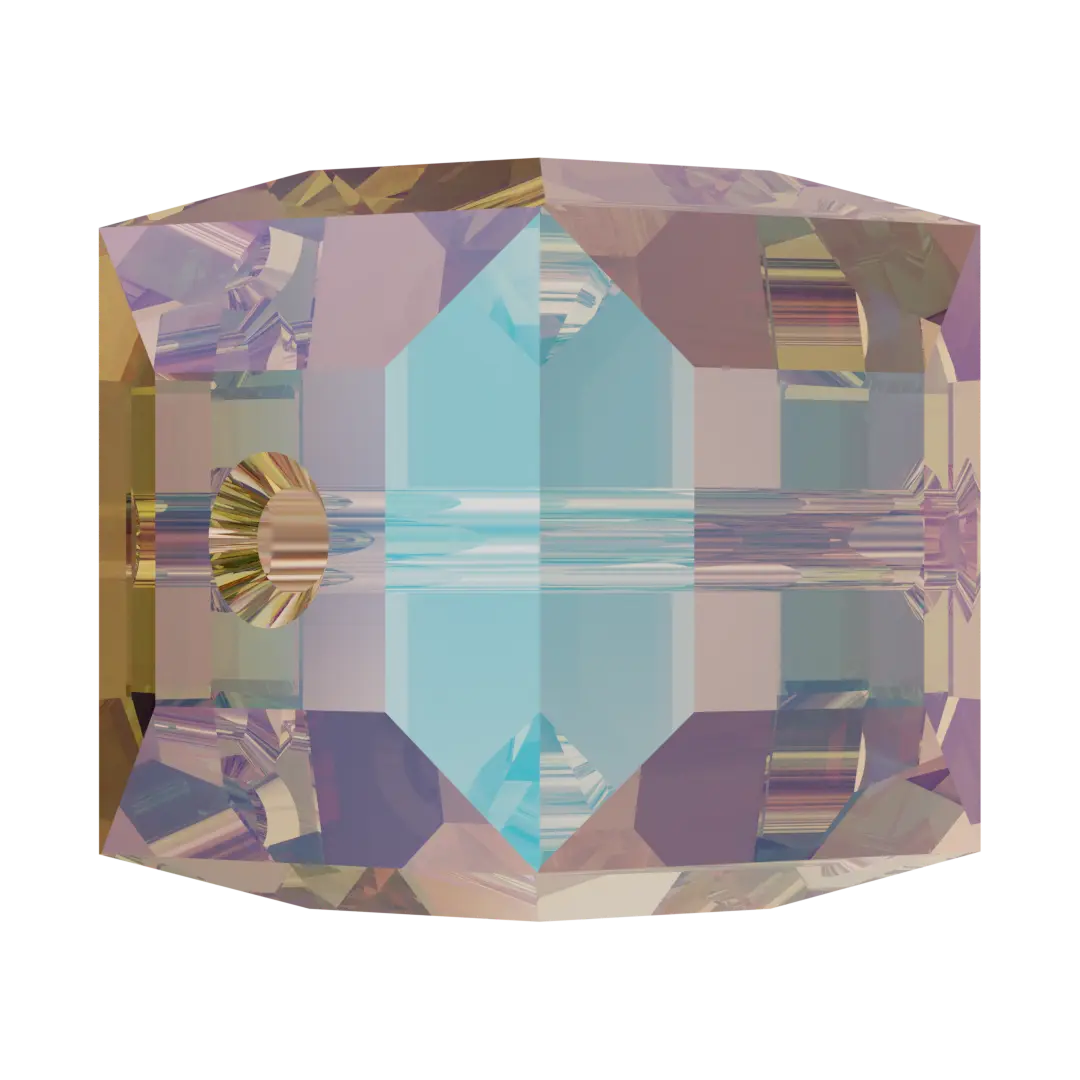 Serinity Crystal Beads Cube (5601) Light Colorado Topaz Shimmer B - Bluestreak Crystals