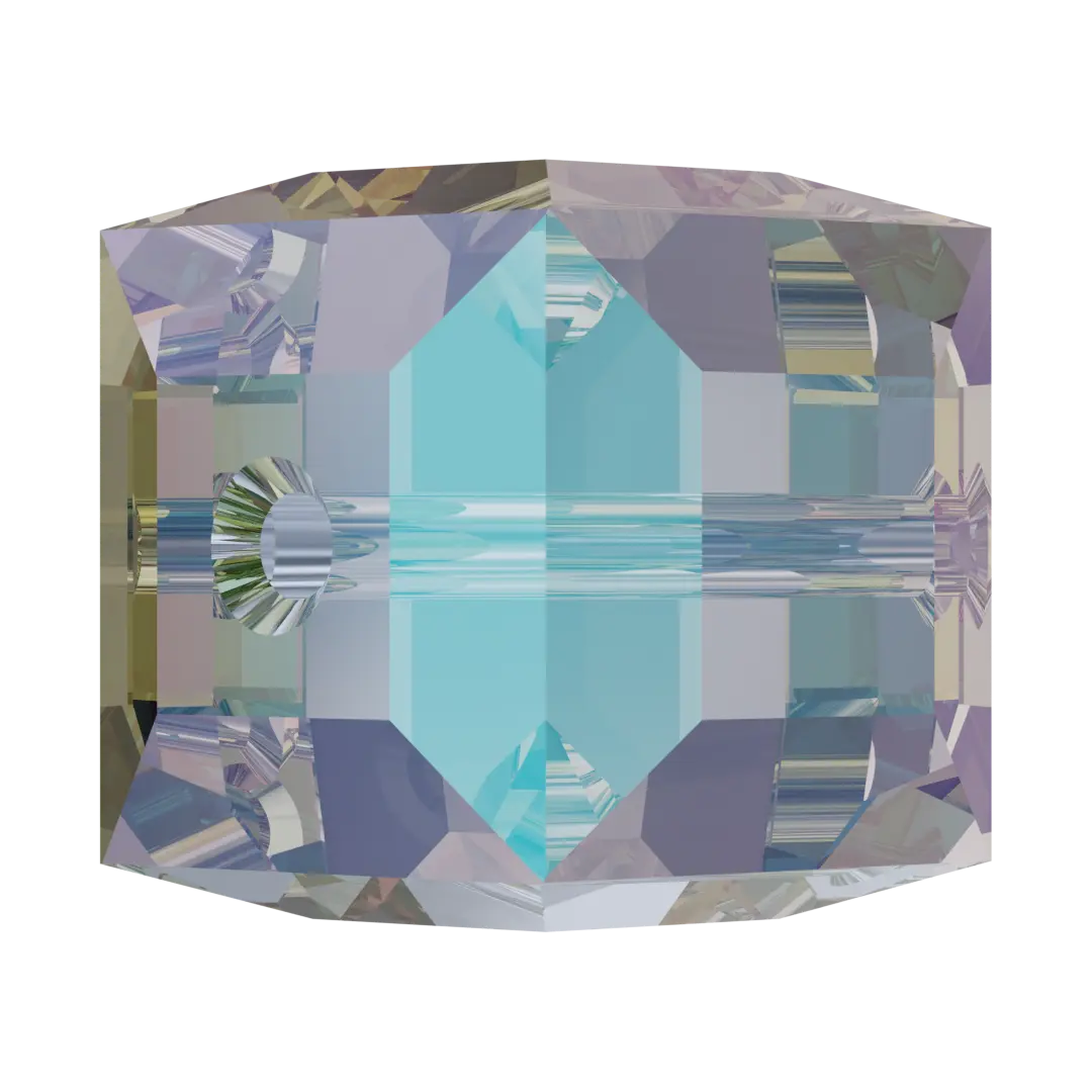 Serinity Crystal Beads Cube (5601) Light Sapphire Shimmer B - Bluestreak Crystals