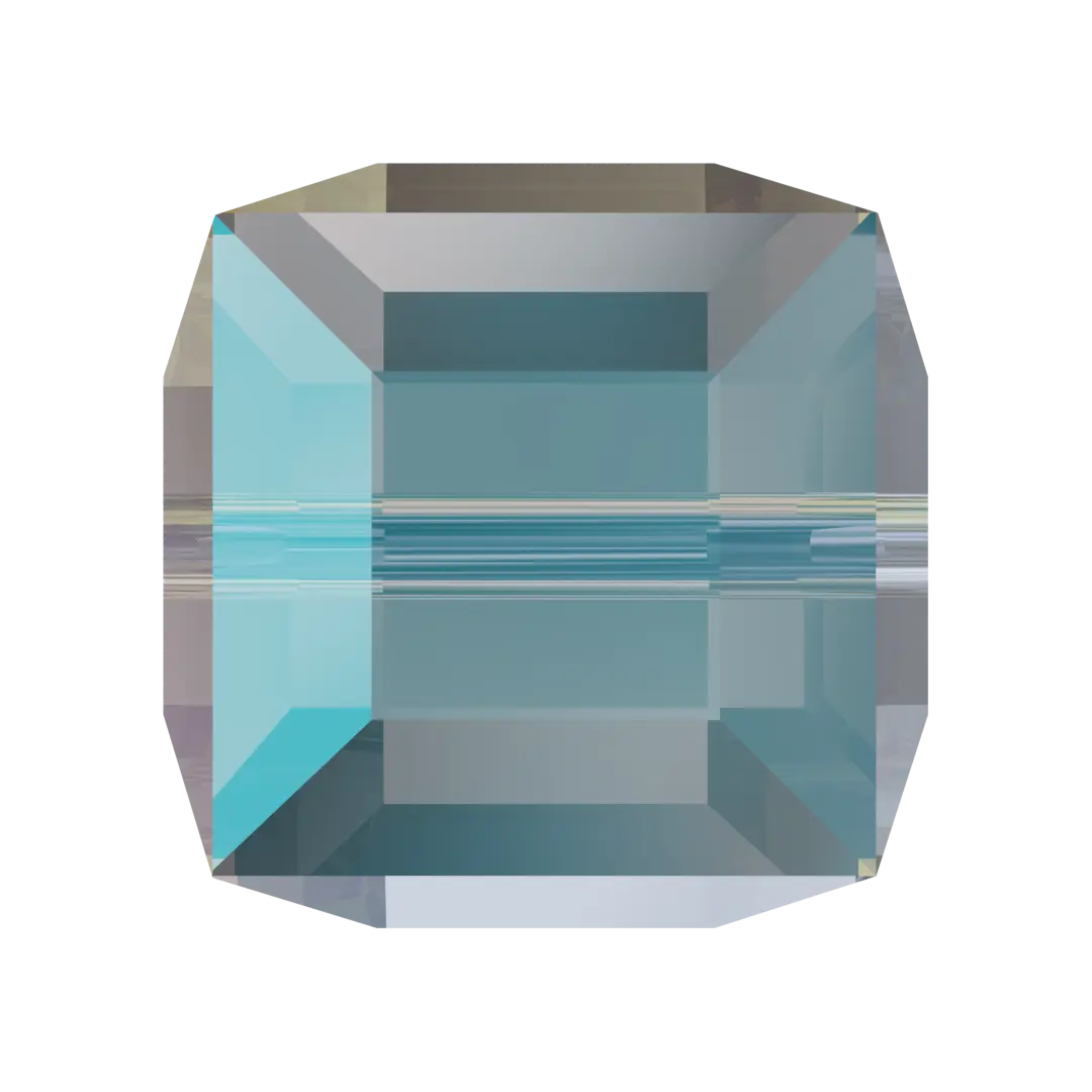 Serinity Crystal Beads Cube (5601) Light Sapphire Shimmer B - Bluestreak Crystals