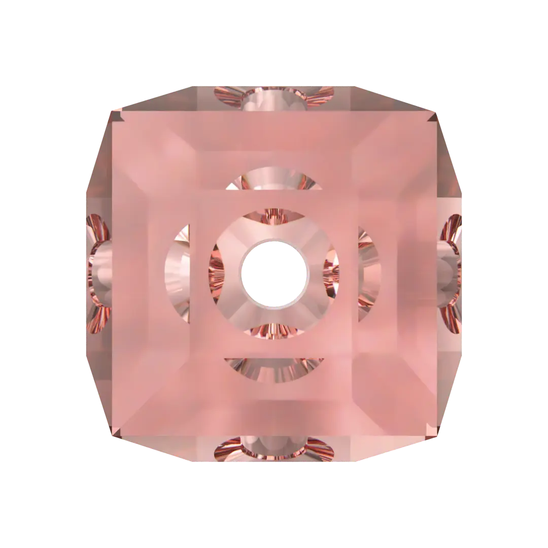 Serinity Crystal Beads Cube (5601) Rose Peach - Bluestreak Crystals