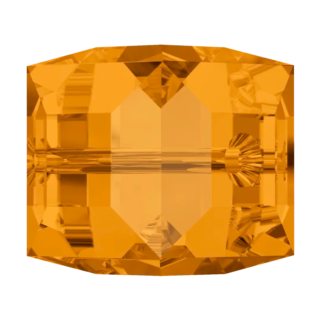 Serinity Crystal Beads Cube (5601) Topaz - Bluestreak Crystals
