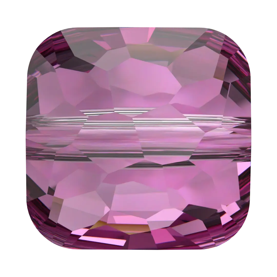 Serinity Crystal Beads Fantasy Square (5035) Dark Rose - Bluestreak Crystals
