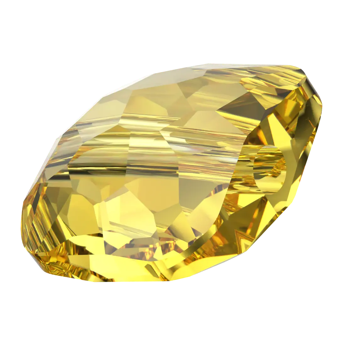 Serinity Crystal Beads Fantasy Square (5035) Light Topaz - Bluestreak Crystals