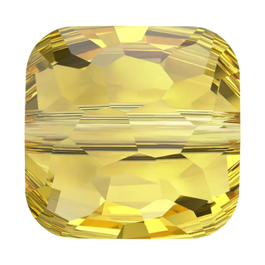 Serinity Crystal Beads Fantasy Square (5035) Light Topaz - Bluestreak Crystals