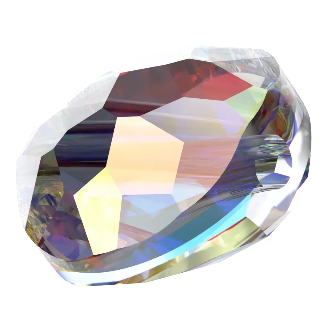 Serinity Crystal Beads Thin Round (5034) Crystal AB - Bluestreak Crystals