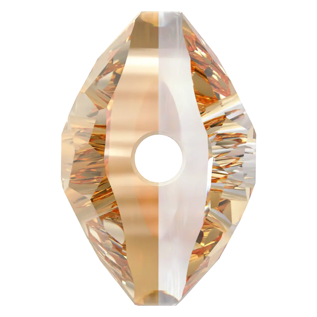 Serinity Crystal Beads Thin Round (5034) Crystal Golden Shadow - Bluestreak Crystals