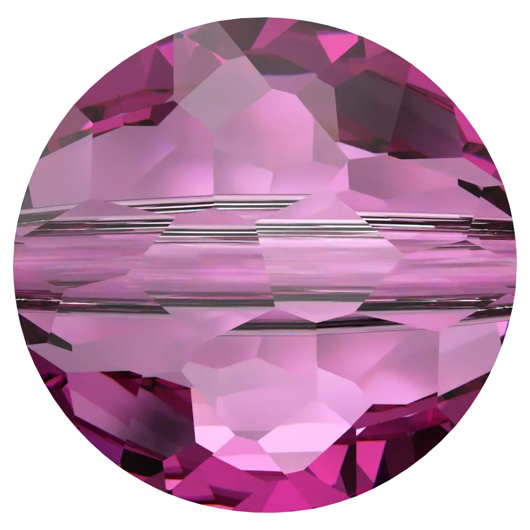 Serinity Crystal Beads Thin Round (5034) Dark Rose - Bluestreak Crystals