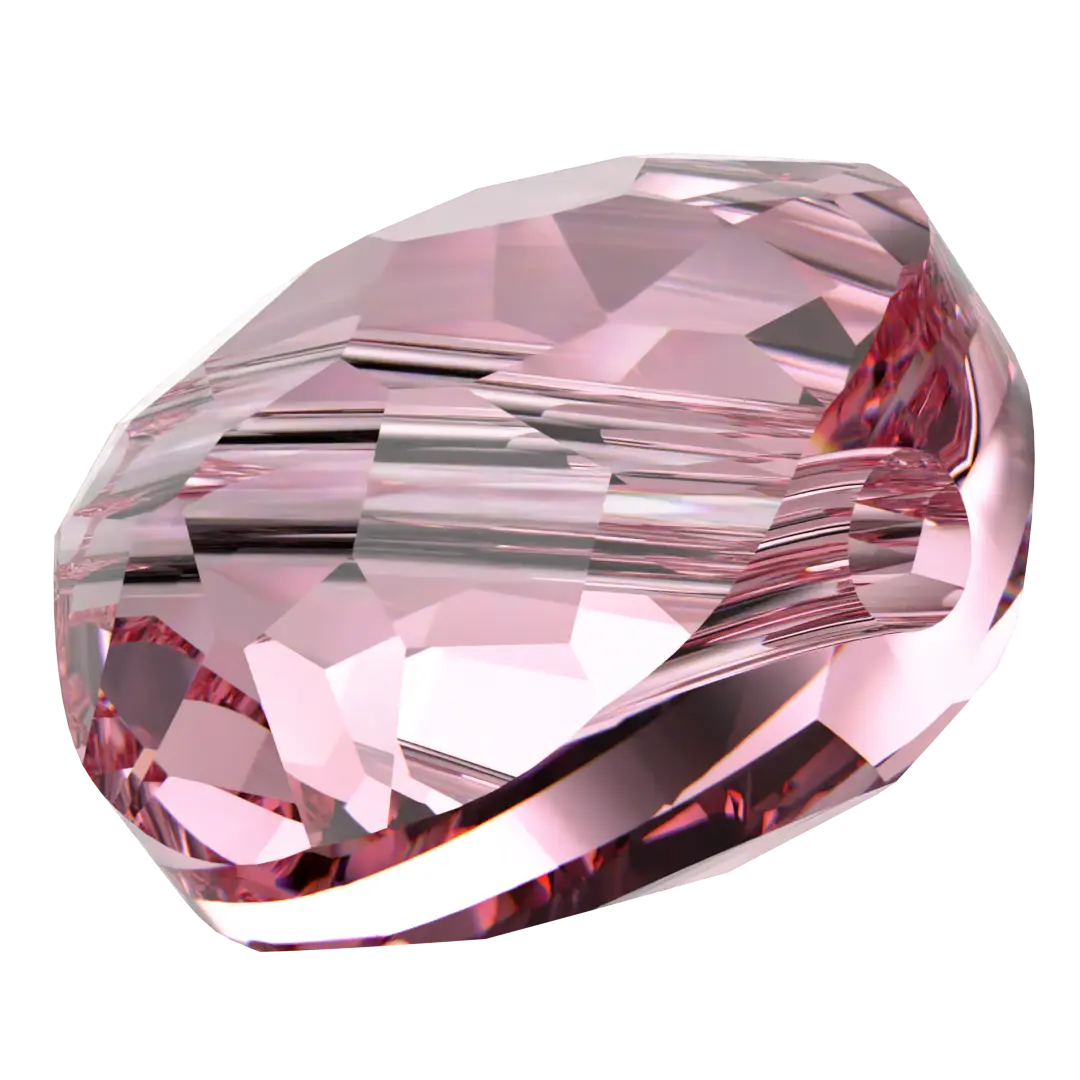 Serinity Crystal Beads Thin Round (5034) Light Rose - Bluestreak Crystals