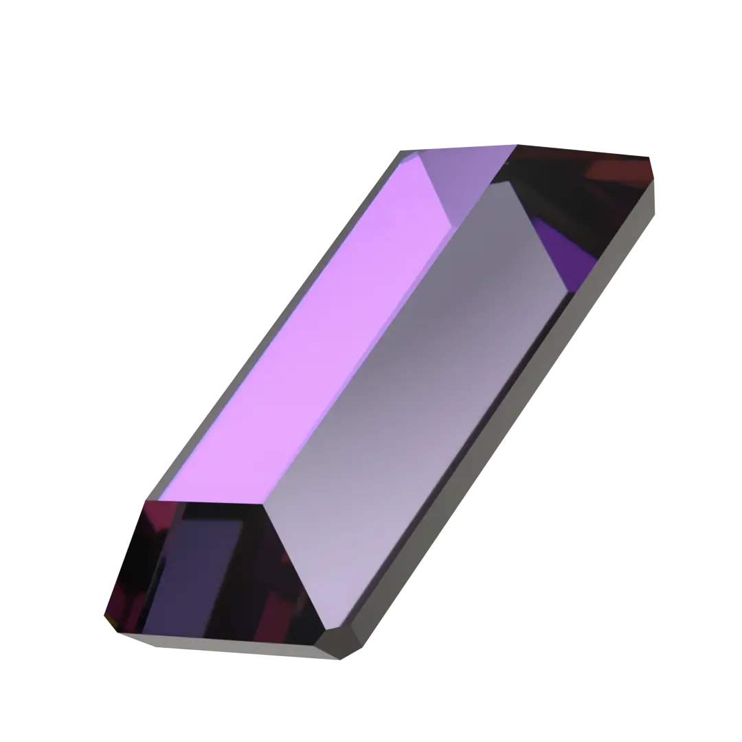 Serinity Flat Back Crystals Non Hotfix Baguette (2510) Crystal Heliotrope - Bluestreak Crystals