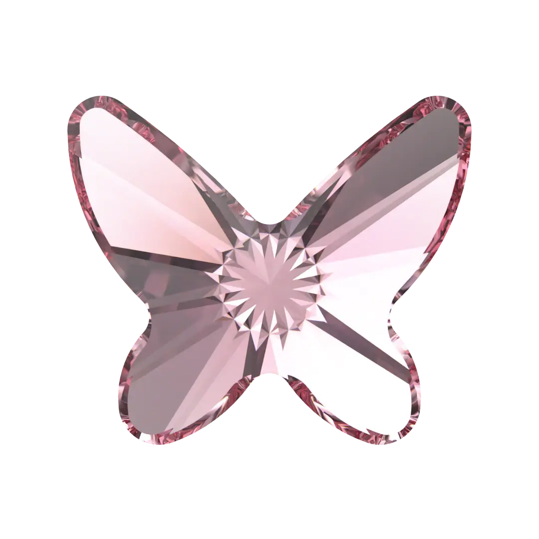 Serinity Flat Back Crystals Non Hotfix Butterfly (2854) Light Rose - Bluestreak Crystals