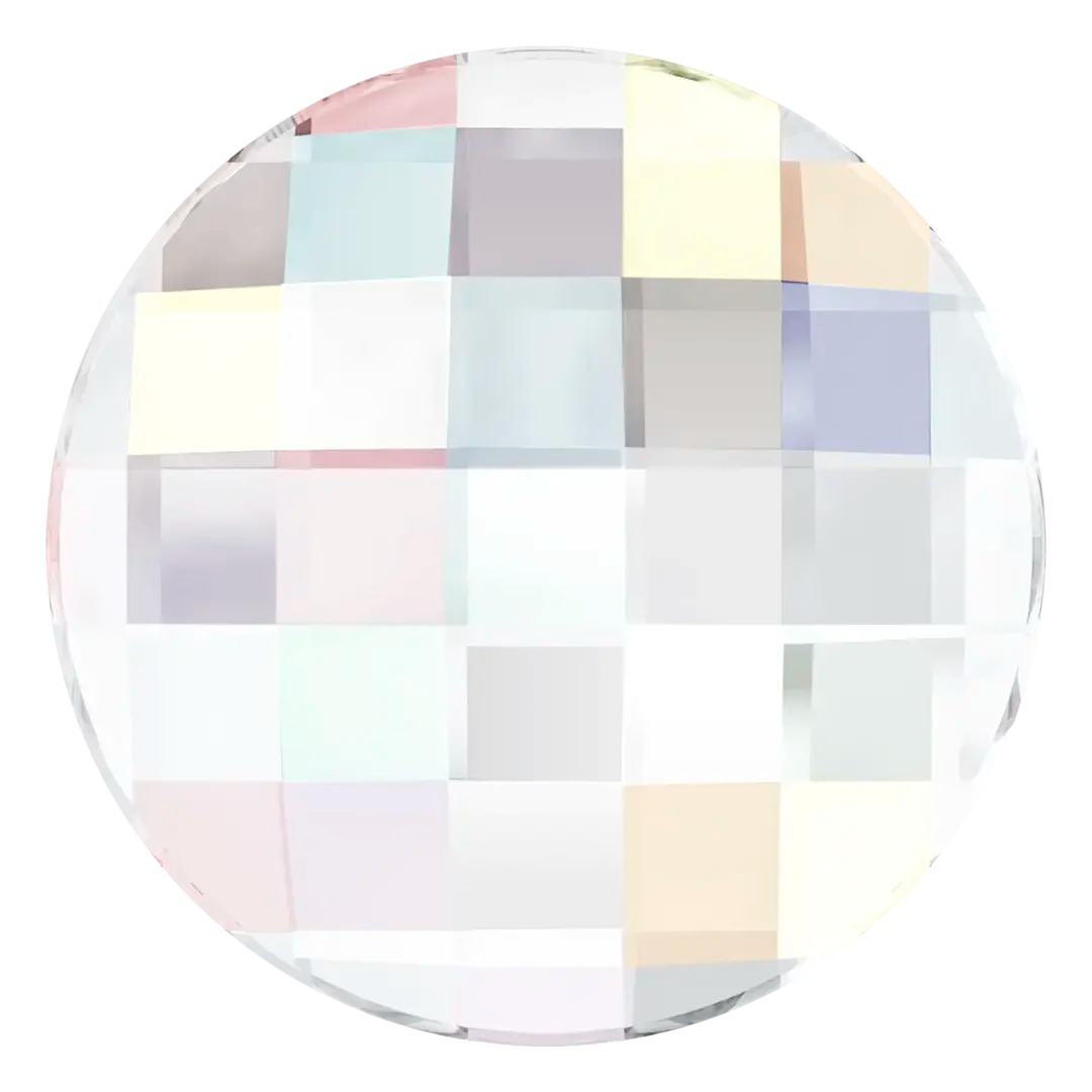 Serinity Flat Back Crystals Non Hotfix Chessboard Circle (2035) Crystal AB - Bluestreak Crystals