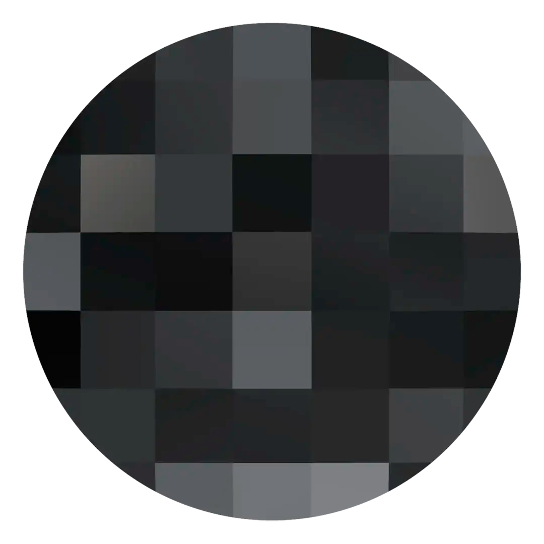 Serinity Flat Back Crystals Non Hotfix Chessboard Circle (2035) Jet UNFOILED - Bluestreak Crystals