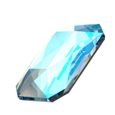 Serinity Flat Back Crystals Non Hotfix Emerald Cut (2602) Aquamarine Shimmer - Bluestreak Crystals