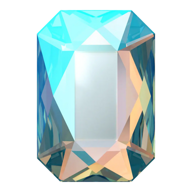 Serinity Flat Back Crystals Non Hotfix Emerald Cut (2602) Aquamarine Shimmer - Bluestreak Crystals