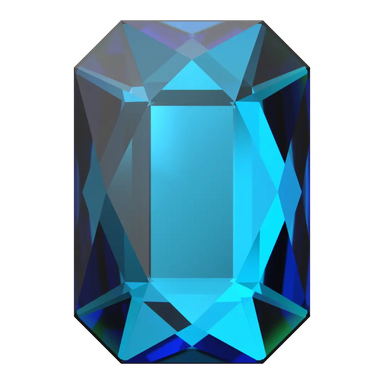 Serinity Flat Back Crystals Non Hotfix Emerald Cut (2602) Crystal Bermuda Blue - Bluestreak Crystals