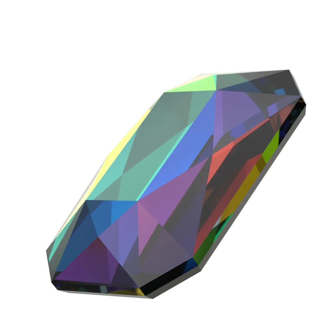 Serinity Flat Back Crystals Non Hotfix Emerald Cut (2602) Crystal Vitrail Medium - Bluestreak Crystals