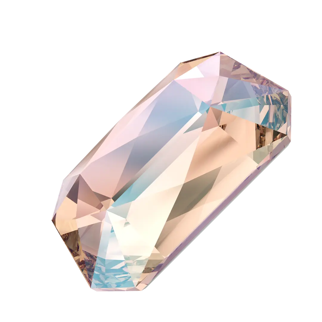 Serinity Flat Back Crystals Non Hotfix Emerald Cut (2602) Vintage Rose Shimmer - Bluestreak Crystals