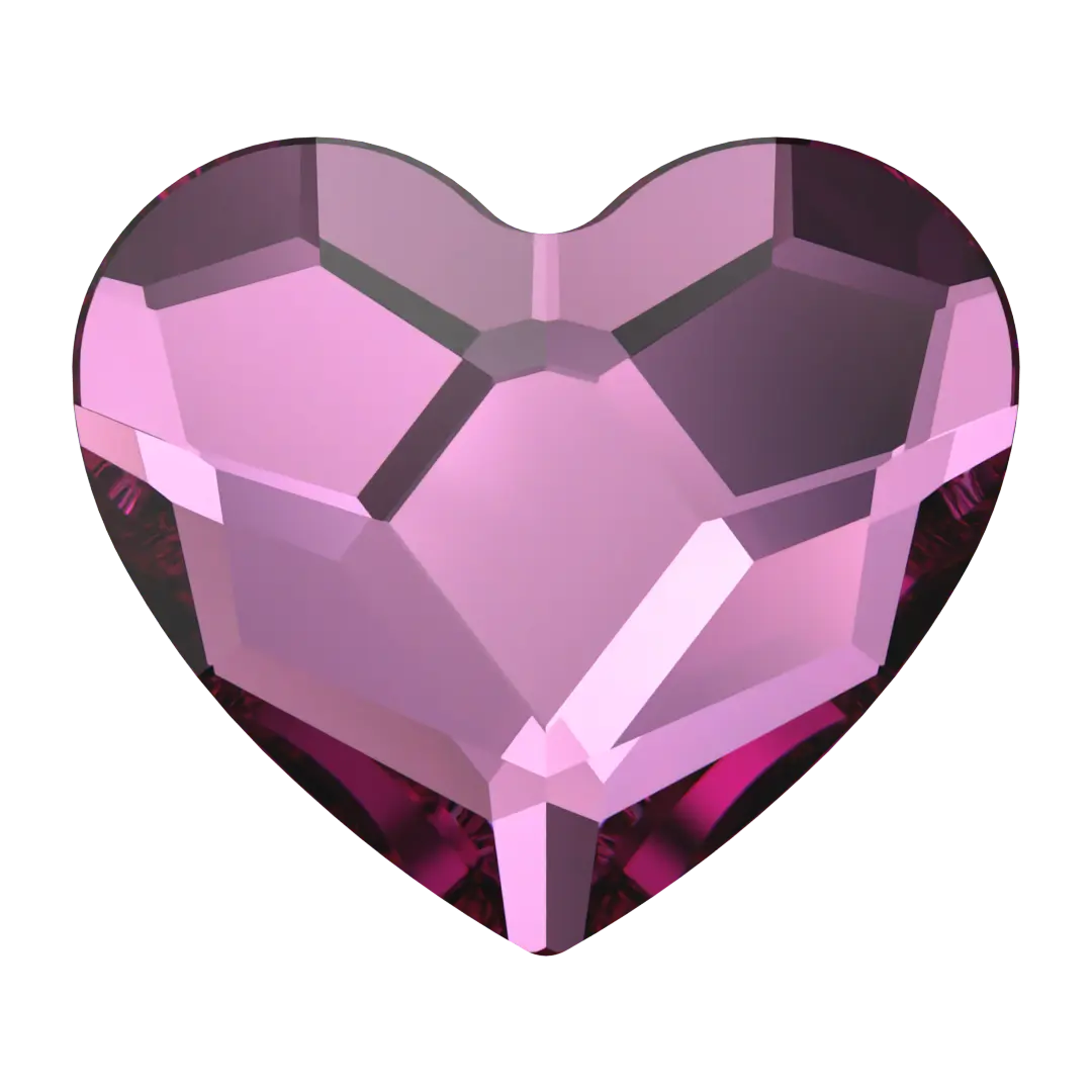 Serinity Flat Back Crystals Non Hotfix Heart (2808) Dark Rose - Bluestreak Crystals
