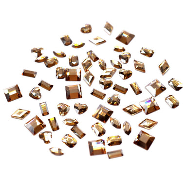 Swarovski Flat Back Crystals Non Hotfix Mini Shapes Mix Crystal Golden Shadow - Bluestreak Crystals