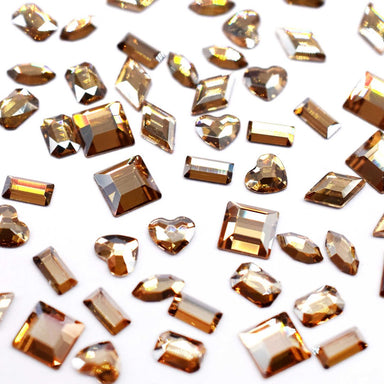 Swarovski Flat Back Crystals Non Hotfix Mini Shapes Mix Crystal Golden Shadow - Bluestreak Crystals