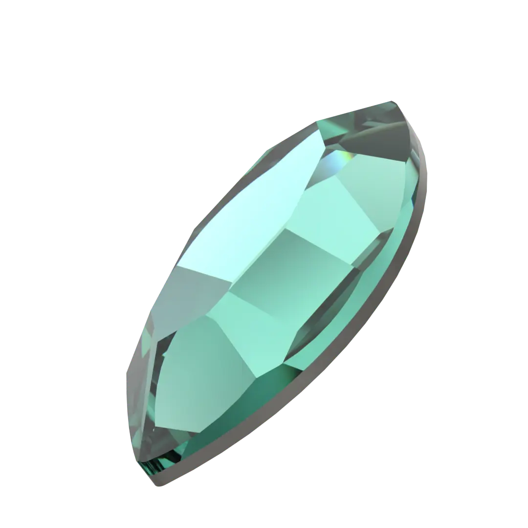 Serinity Flat Back Crystals Non Hotfix Navette (2200) Caribbean Green - Bluestreak Crystals