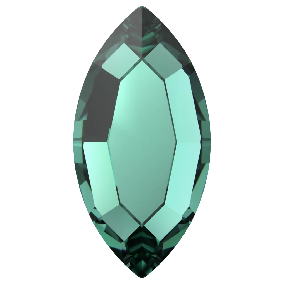 Serinity Flat Back Crystals Non Hotfix Navette (2200) Caribbean Green - Bluestreak Crystals