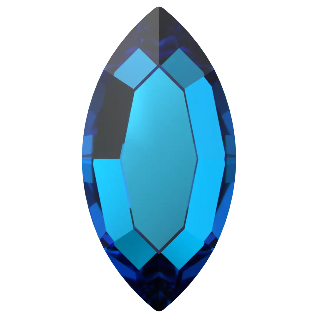 Serinity Flat Back Crystals Non Hotfix Navette (2200) Crystal Bermuda Blue - Bluestreak Crystals