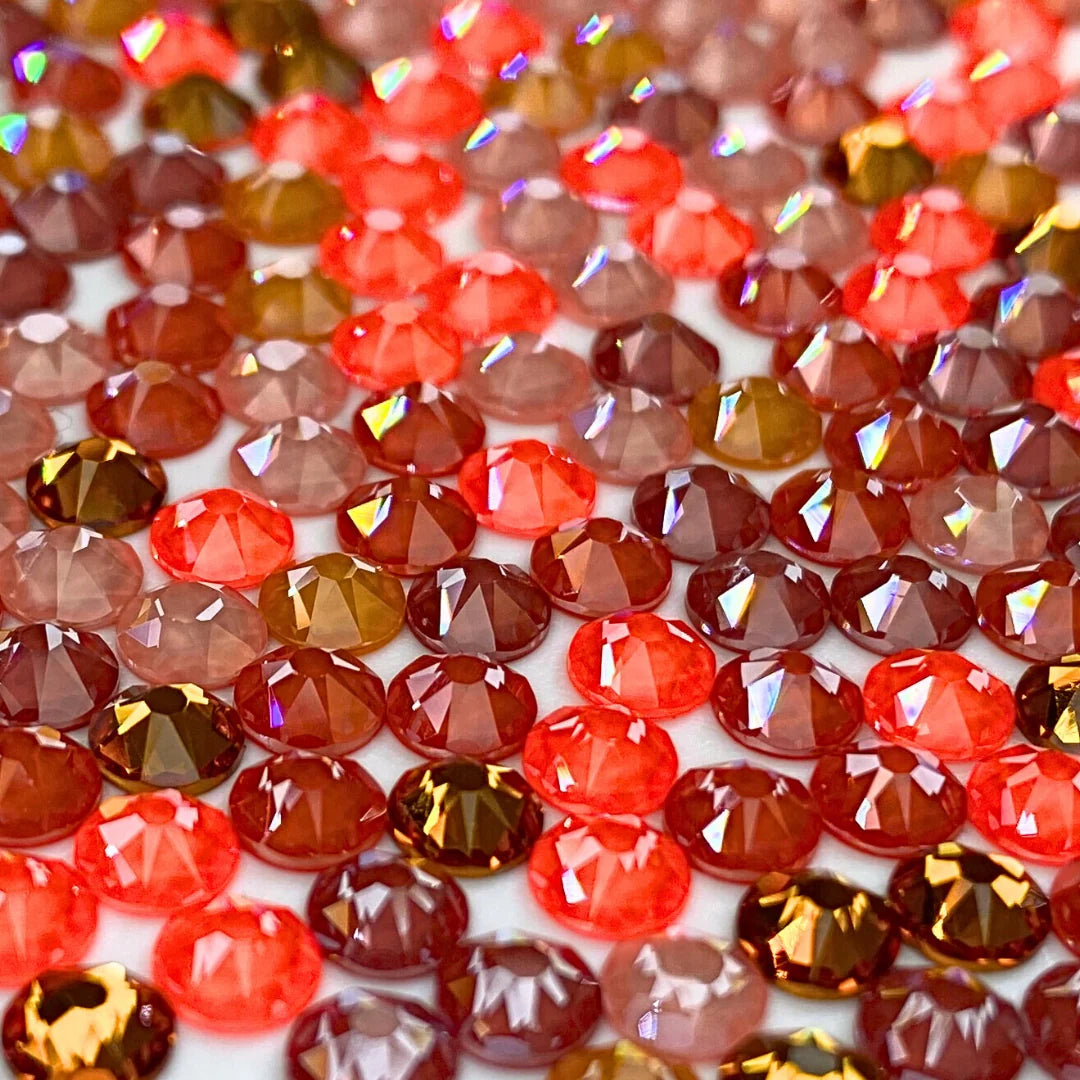 Serinity Flat Back Crystals Non Hotfix Orange Collection - Bluestreak Crystals